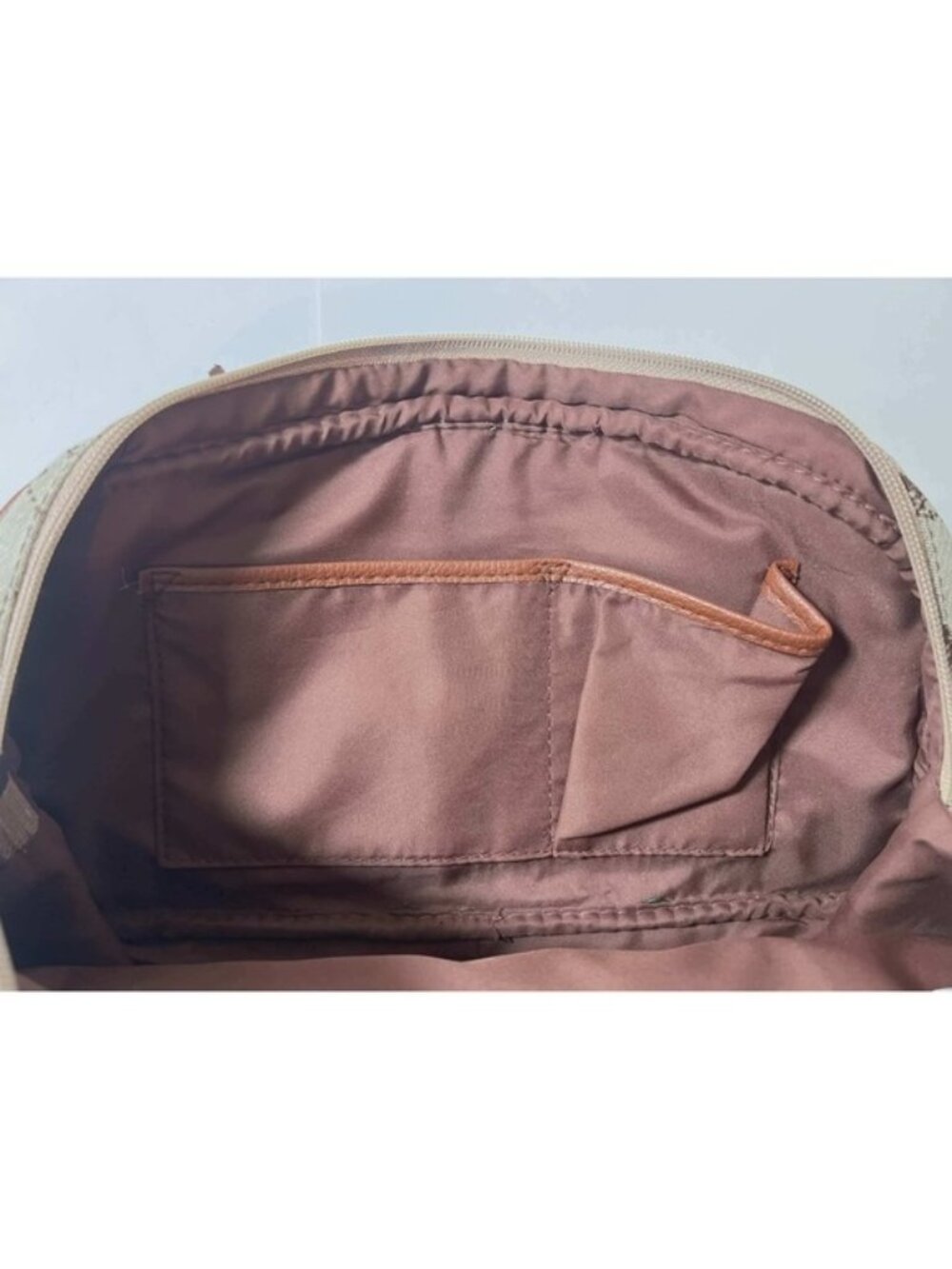 US Polo Assn Monogram Satchel Handbag Brown Canvas Faux Leather Horse Print Logo - Picture 7 of 13